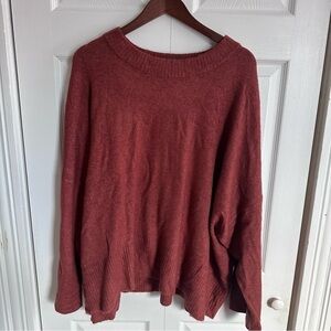 A New Day Women's Crewneck Pullover Sweater 3x Rust Top Long Sleeve Shirt Orange